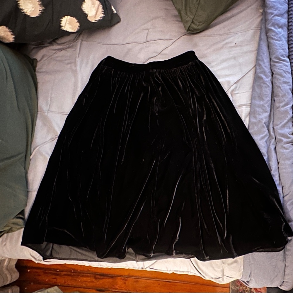 Collectif Black Velvet Skirt